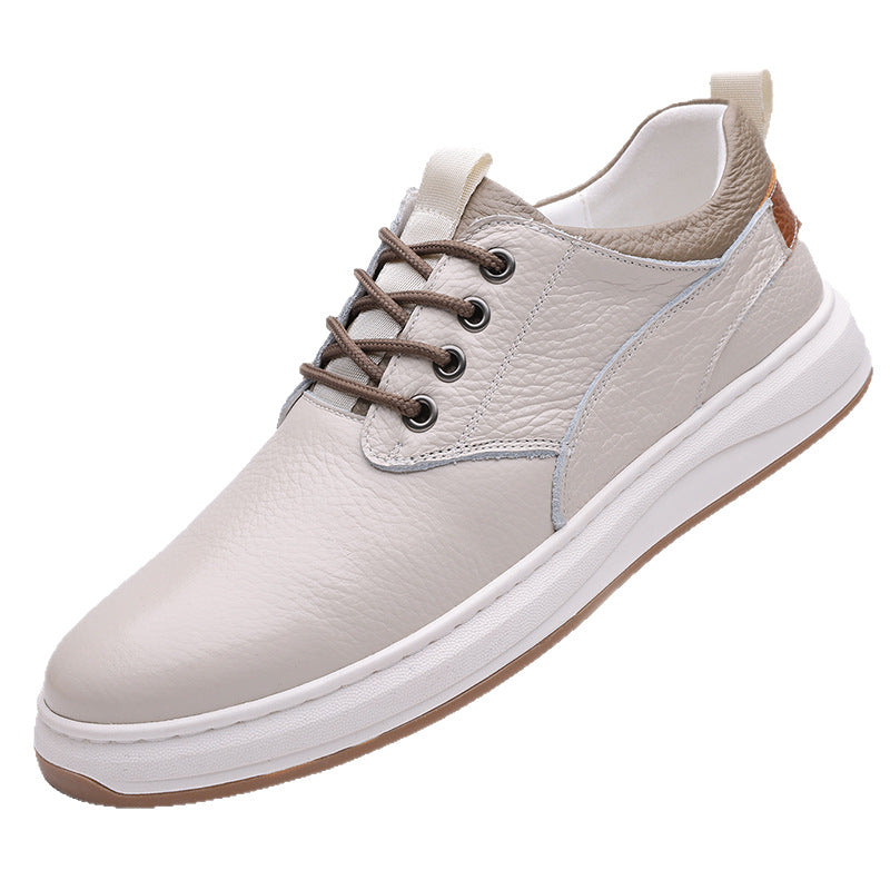 Men's Leather Breathable Casual Leather Shoes Men's Handmade Online Versatile Board Shoes Men's 2528