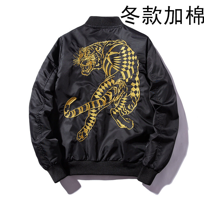 Men's Embroidered Bomber Baseball Jacket