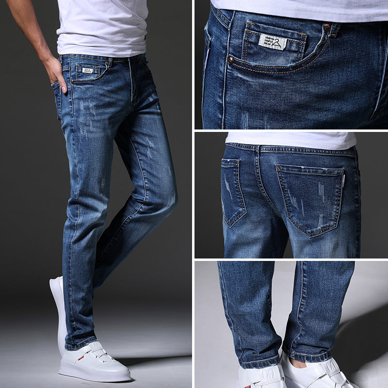 Distressed Slim-Fit Jeans