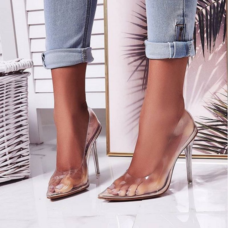 Transparent Pointed-Toe Heels