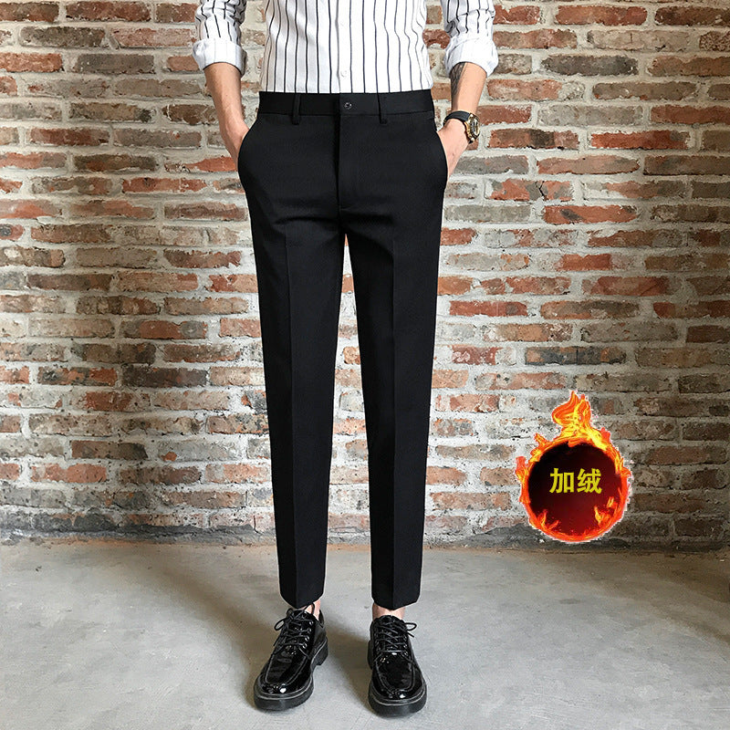 Men's Draped Cropped Suit Trousers