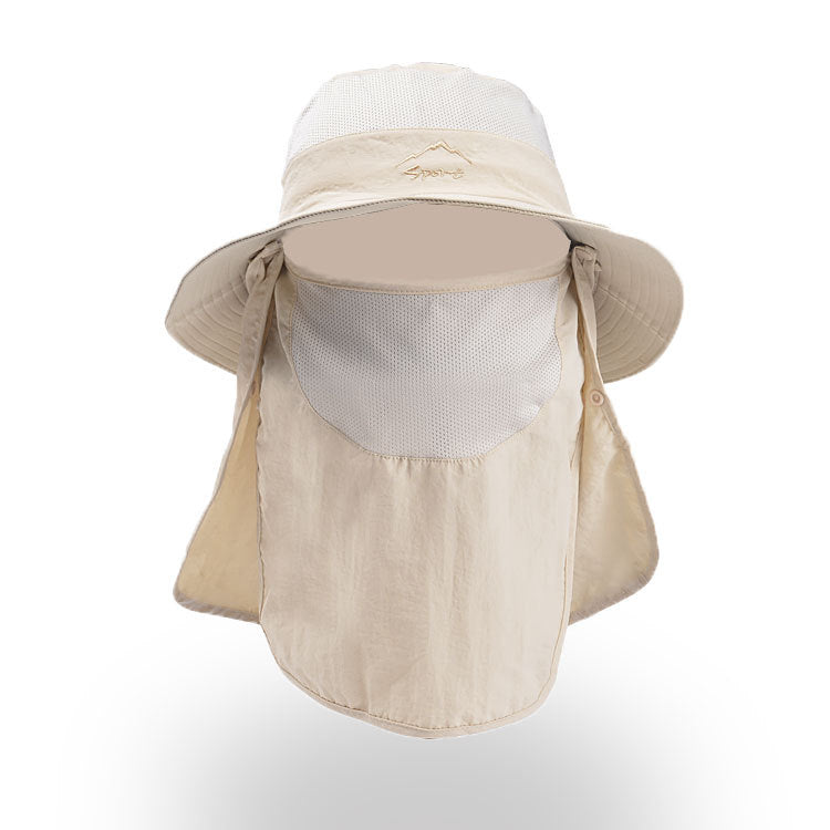 men's sun hat summer outdoor quick-drying sunscreen hat also fishing breathable sun hat women's face cover cap