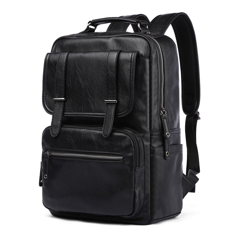 Men's Vintage Style PU Leather Backpack