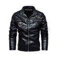 Cross-border men's leather jacket 2022 new men's pu leather jacket European and American motorcycle suit plus velvet leather jacket men's jacket