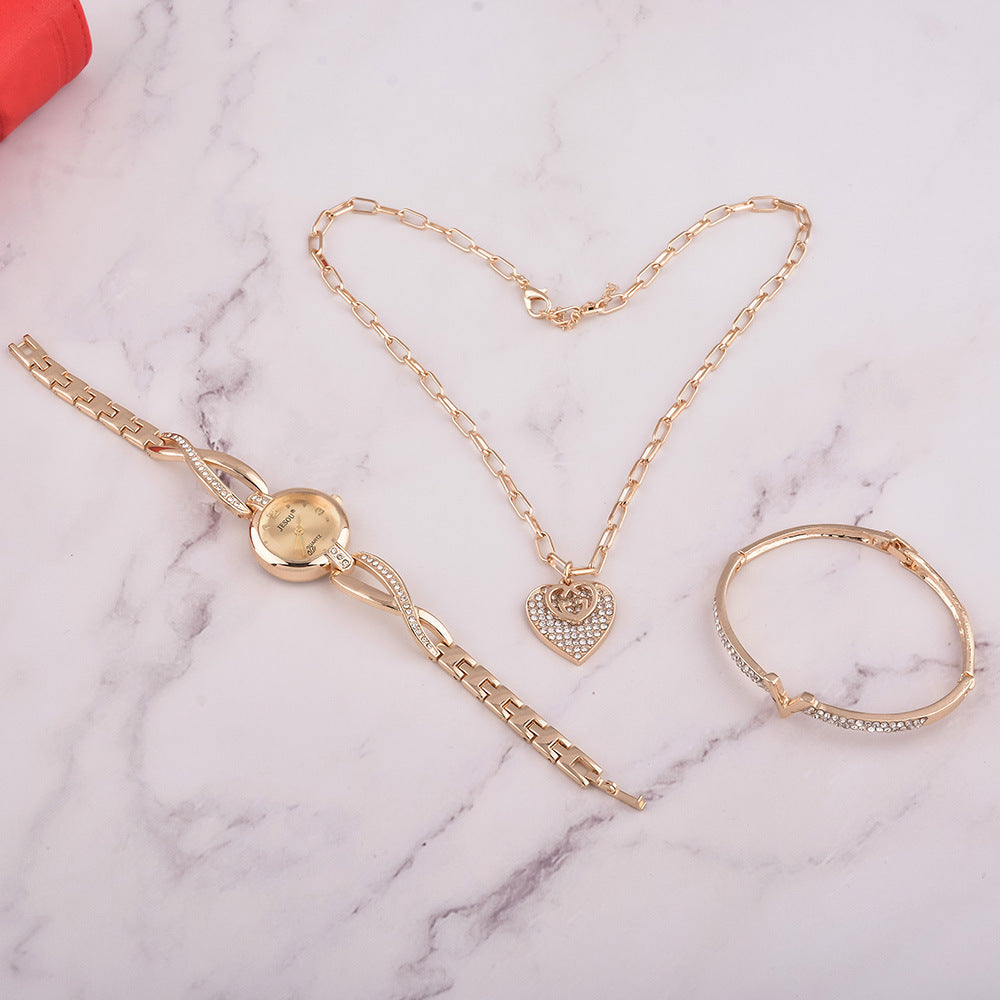 Elegant Jewelry Gift Set with Watch, Necklace, and Bracelet