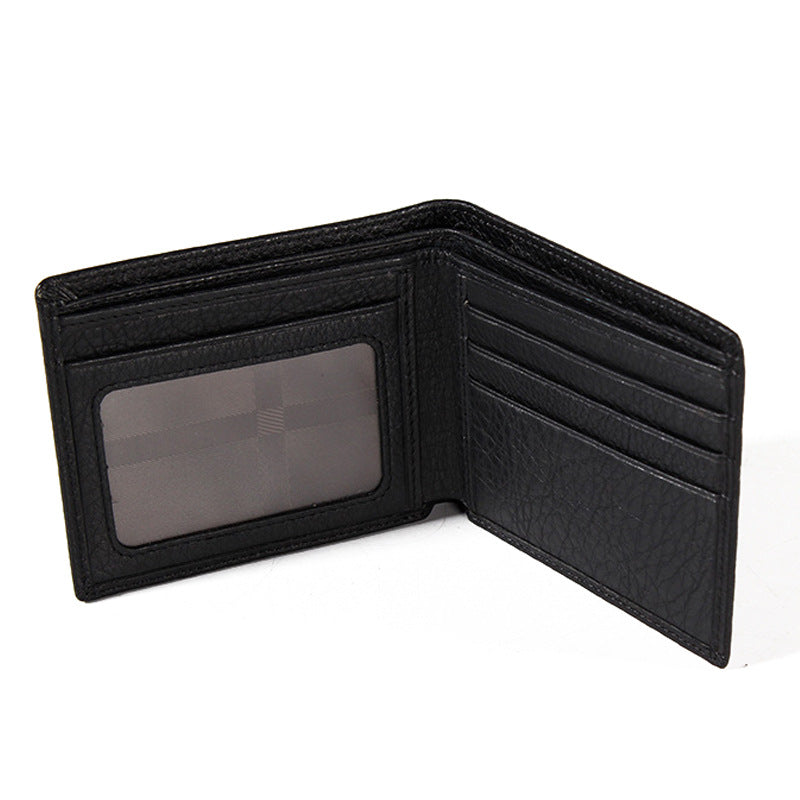 Factory direct sales first layer cowhide men's wallet short leather soft thin wallet high-grade card bag corporate gift money bag