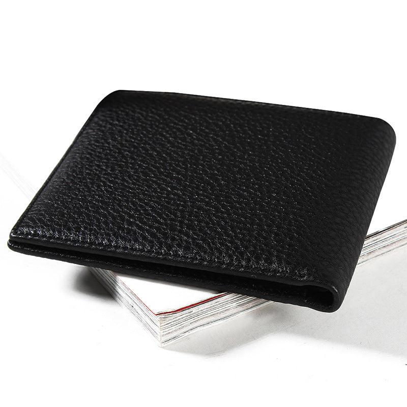 Factory direct sales first layer cowhide men's wallet short leather soft thin wallet high-grade card bag corporate gift money bag
