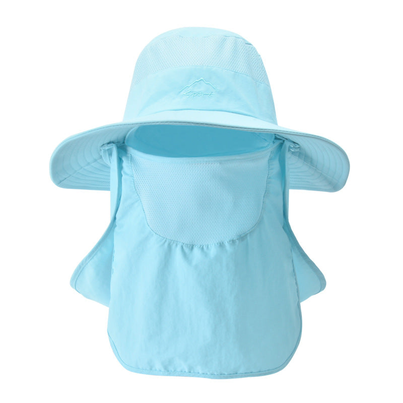 men's sun hat summer outdoor quick-drying sunscreen hat also fishing breathable sun hat women's face cover cap