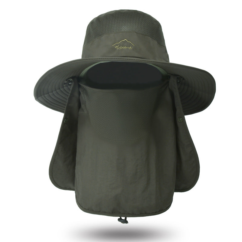 men's sun hat summer outdoor quick-drying sunscreen hat also fishing breathable sun hat women's face cover cap