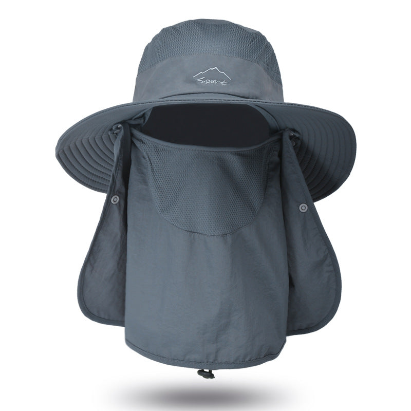 men's sun hat summer outdoor quick-drying sunscreen hat also fishing breathable sun hat women's face cover cap