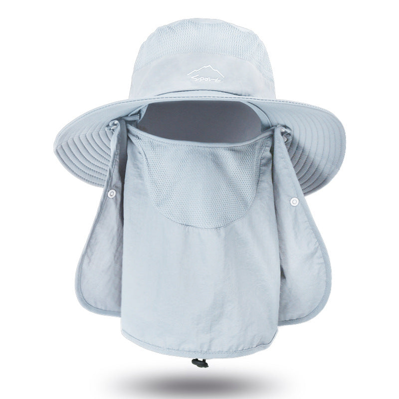men's sun hat summer outdoor quick-drying sunscreen hat also fishing breathable sun hat women's face cover cap