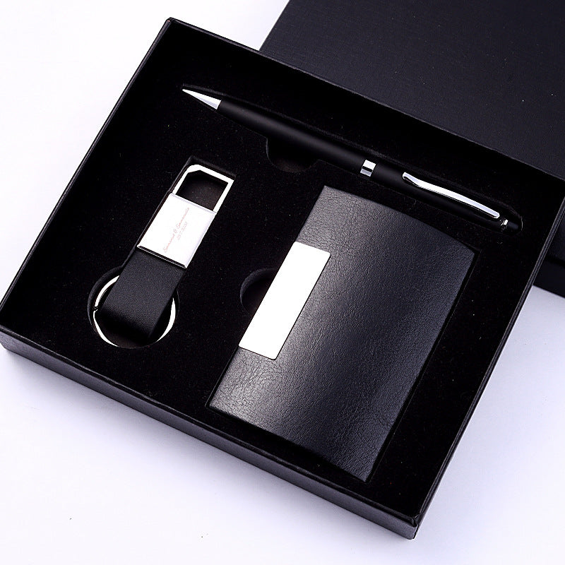 Keychain Set Business Card Box Gift Practical School Company Business Employee Event Gift Set