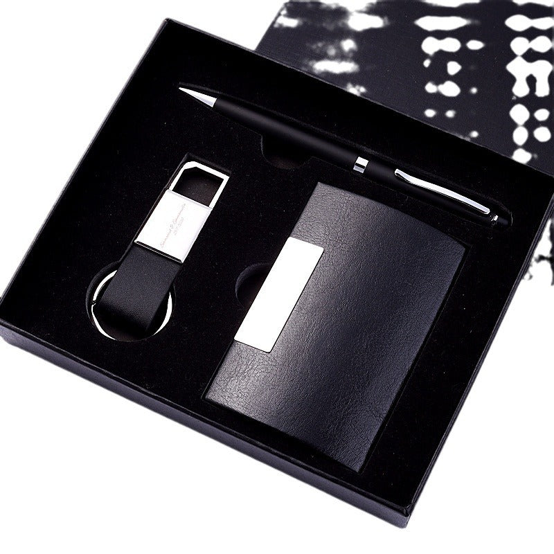 Keychain Set Business Card Box Gift Practical School Company Business Employee Event Gift Set