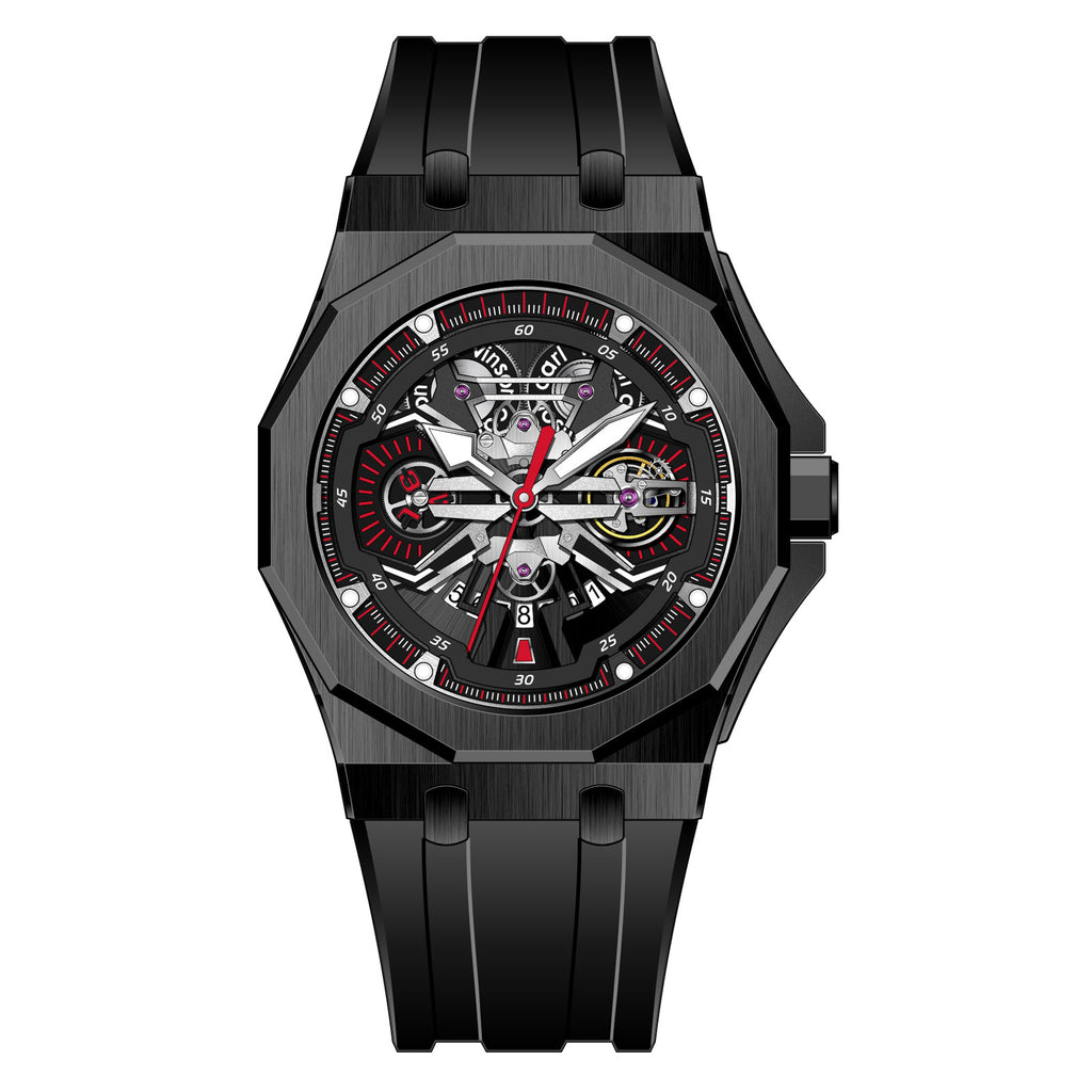 Carl Vinson Men's Diamond Double Calendar Watch