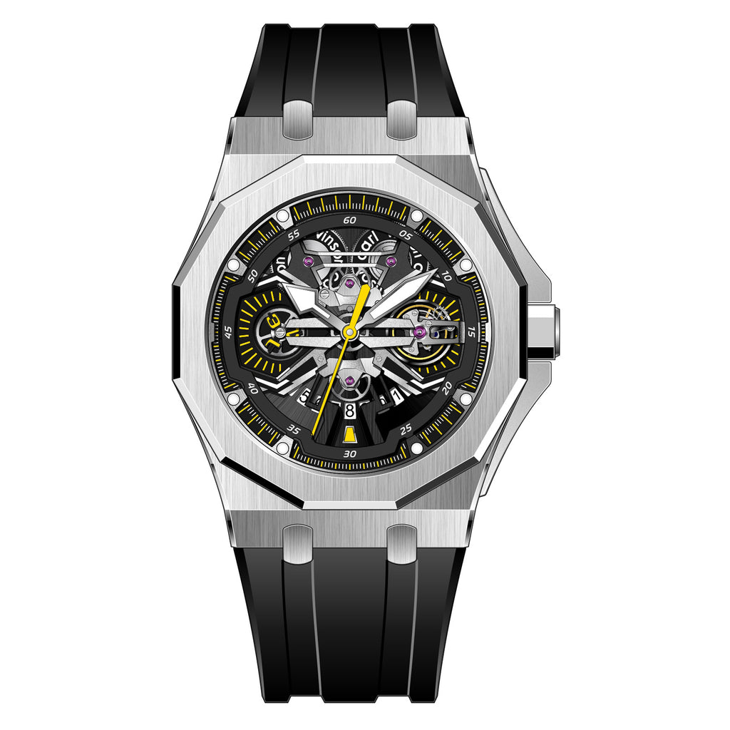 Carl Vinson Men's Diamond Double Calendar Watch