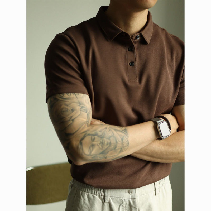 Cotton-Bead Polo Shirt - Men's Slim Business Casual Short-Sleeve