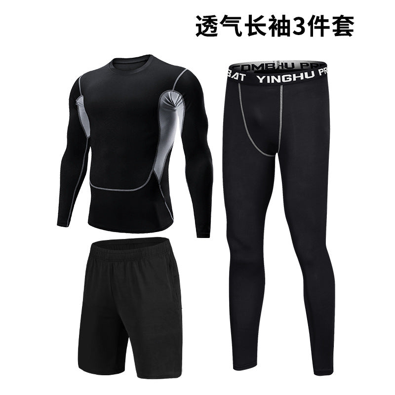 Men's quick-dry fitness suit for running, training, and gym