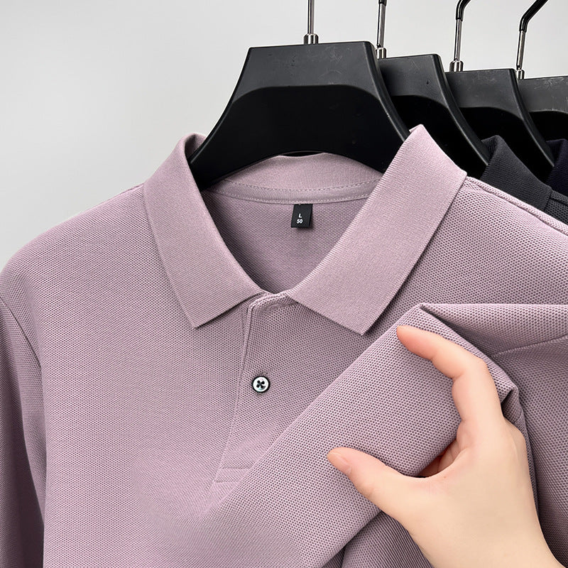 Long-Sleeve Double Mercerized Polo Shirt