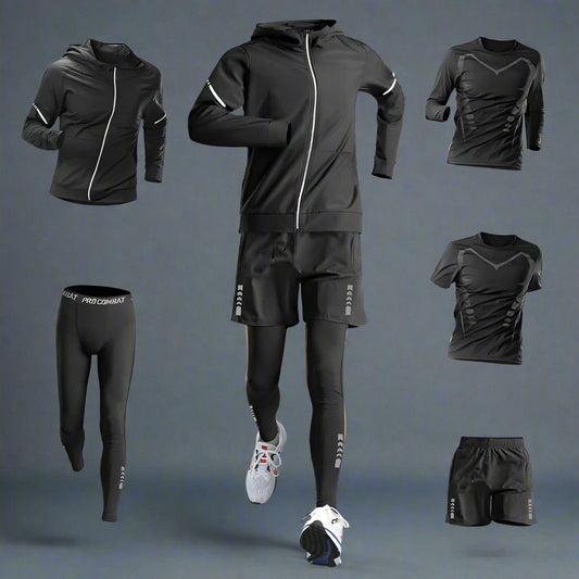 5 piece Sportswear men's running gym clothes