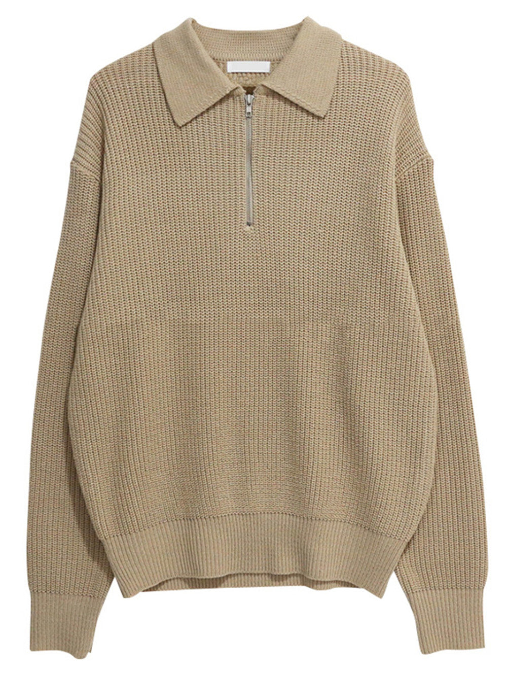 Half-Zip Lapel Knit Loose Korean sweater