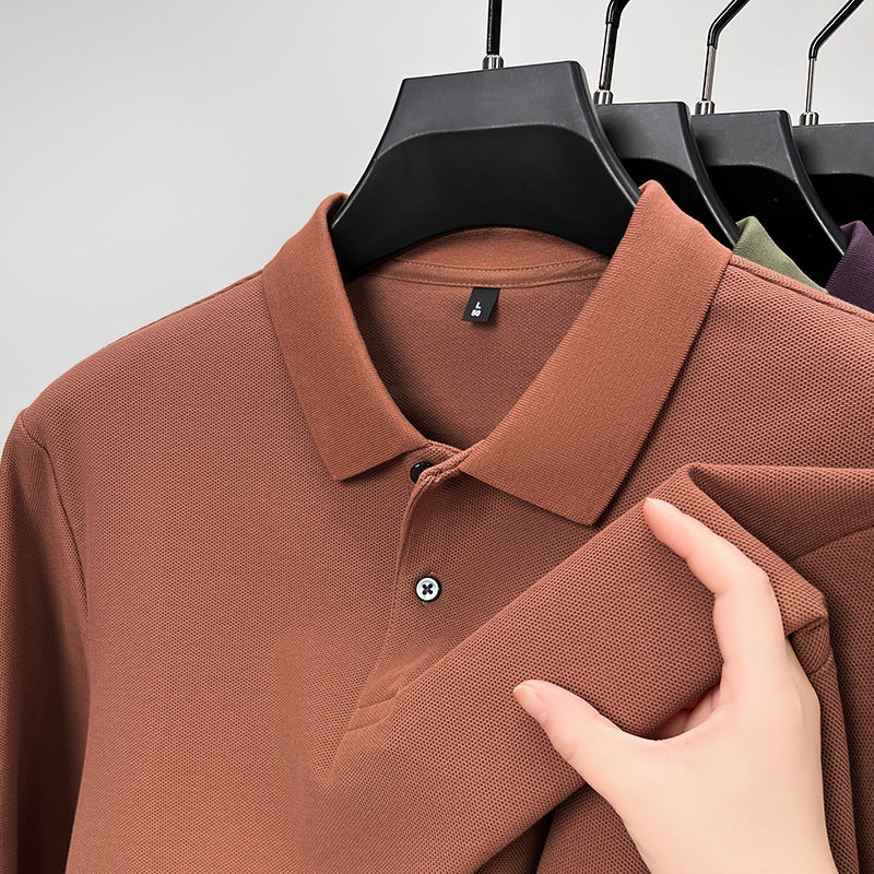 Long-Sleeve Double Mercerized Polo Shirt