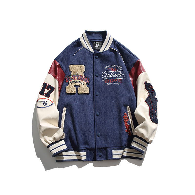 ATN Stand Collar Baseball Embroidery Jacket