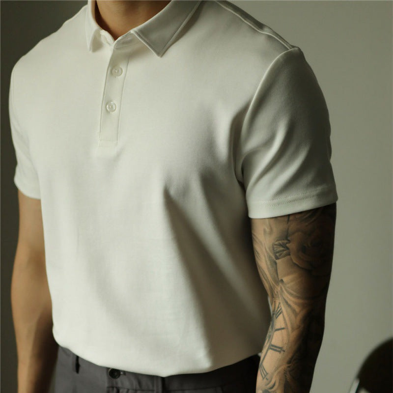 Cotton-Bead Polo Shirt - Men's Slim Business Casual Short-Sleeve