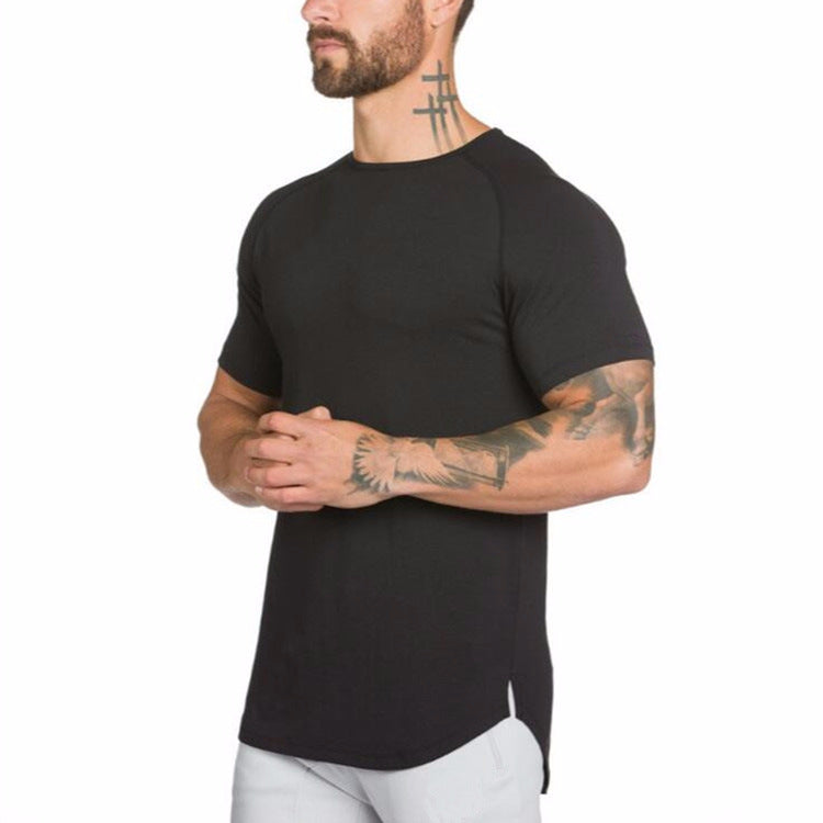 Men's slim-fit breathable sports T-shirt, perfect for summer and bodybuilding