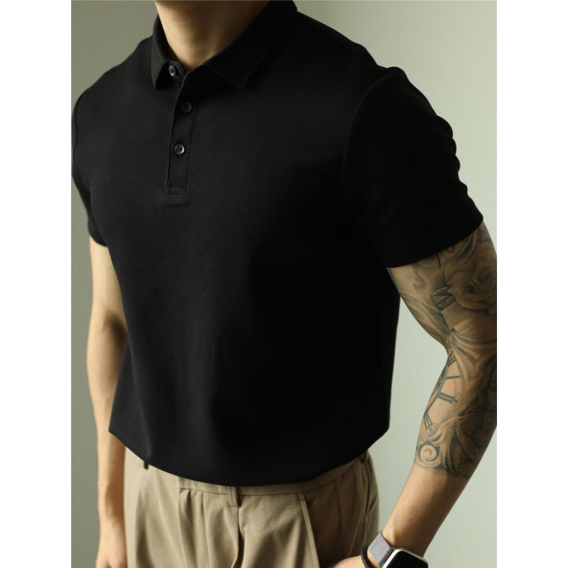 Cotton-Bead Polo Shirt - Men's Slim Business Casual Short-Sleeve