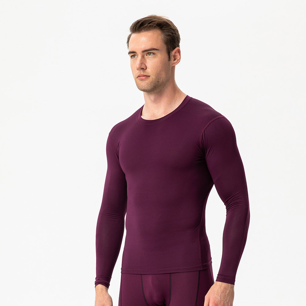 Men's long-sleeve compression shirt, for fitness and running