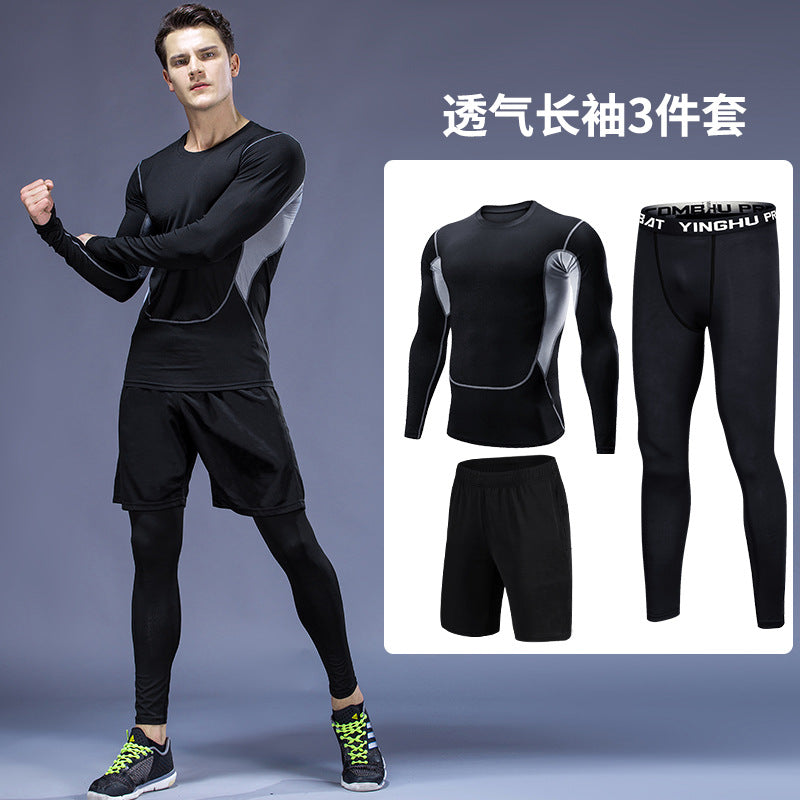 Men's quick-dry fitness suit for running, training, and gym