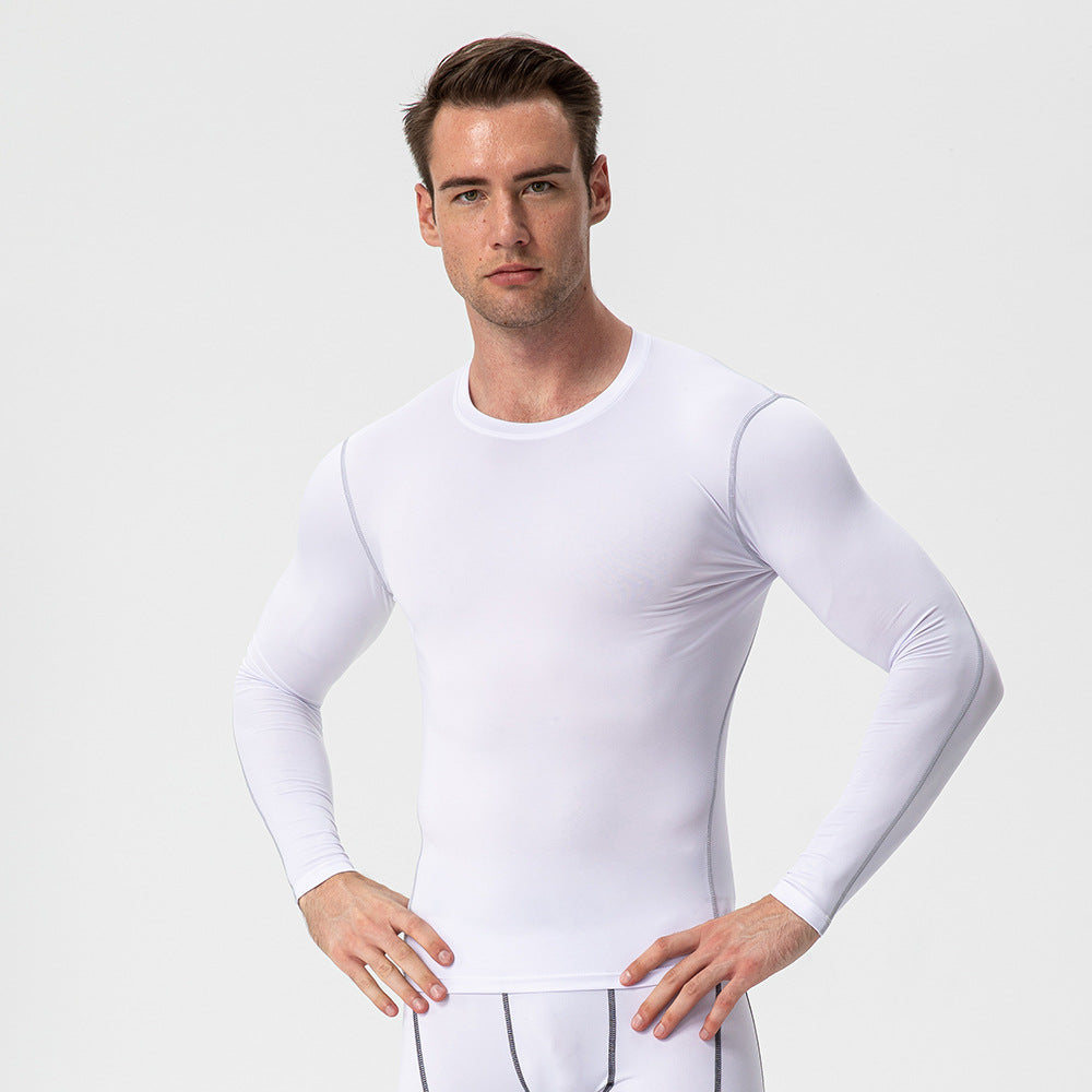 Men's long-sleeve compression shirt, for fitness and running