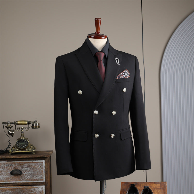 Double-Row Slim Fit Men's Business Suit