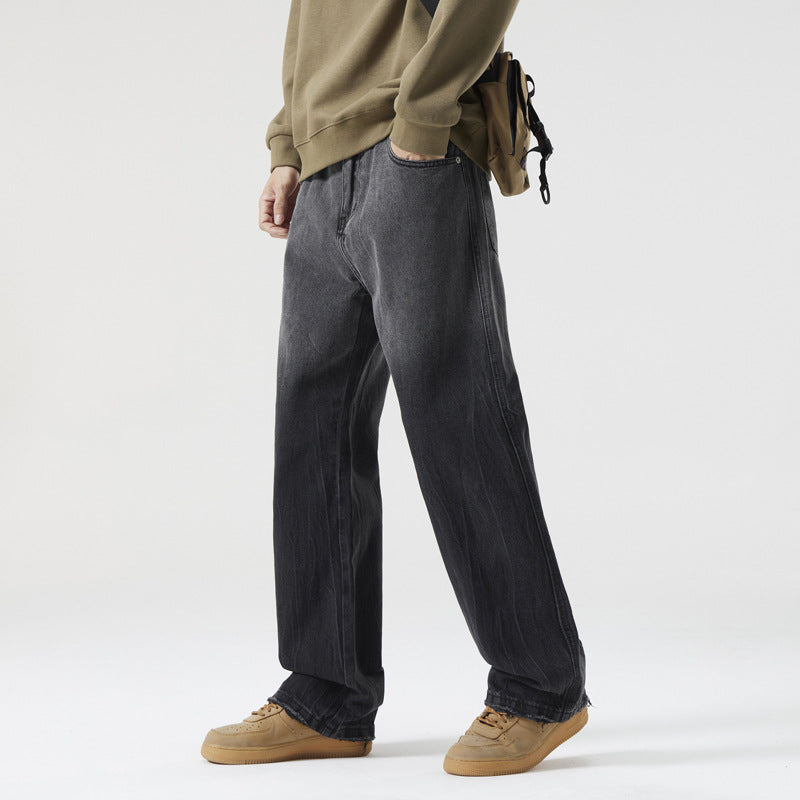 Men's Loose Straight Leg Draped Pants