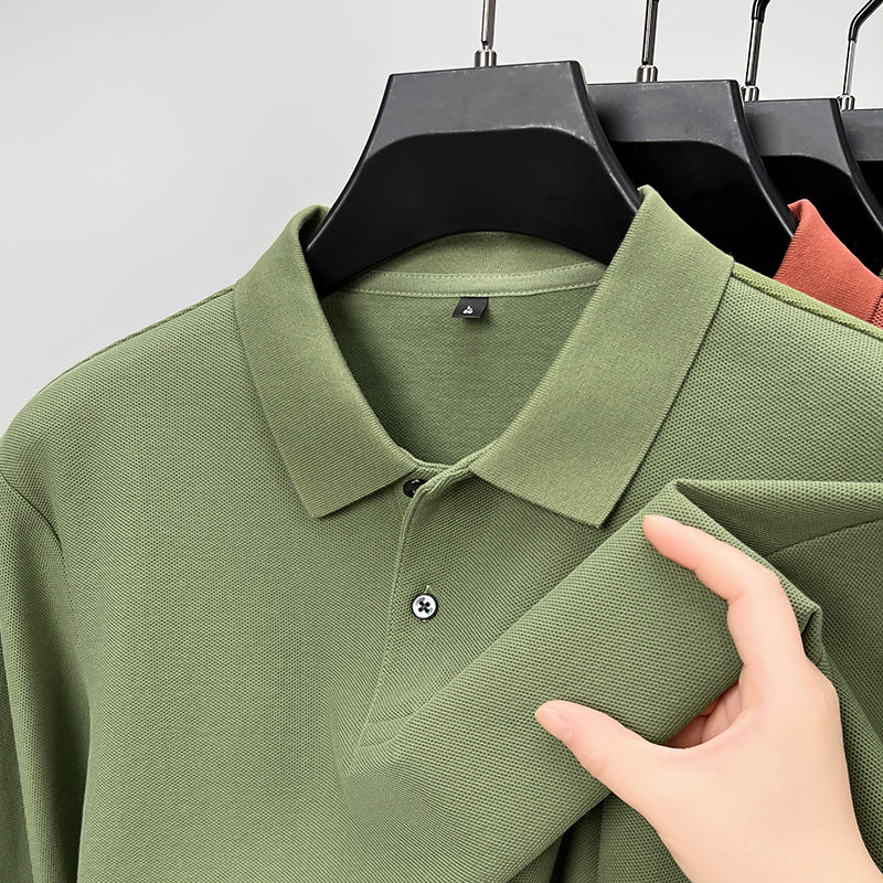 Long-Sleeve Double Mercerized Polo Shirt