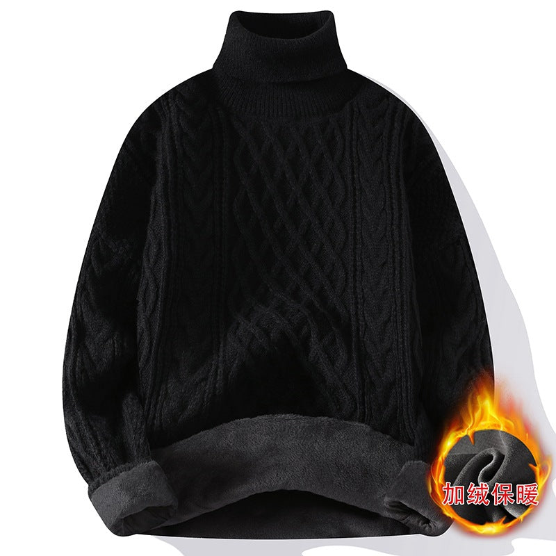 Thick Velvet Twist Turtleneck