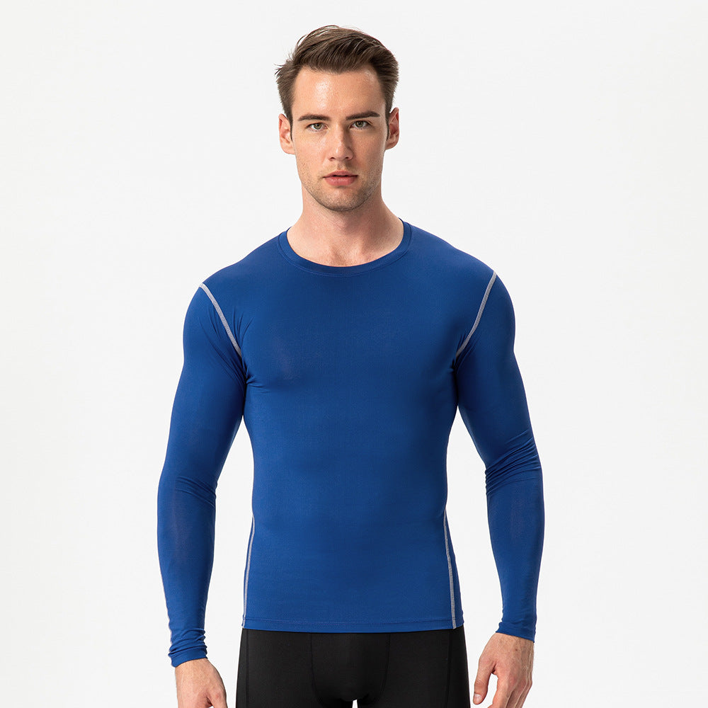 Men's long-sleeve compression shirt, for fitness and running