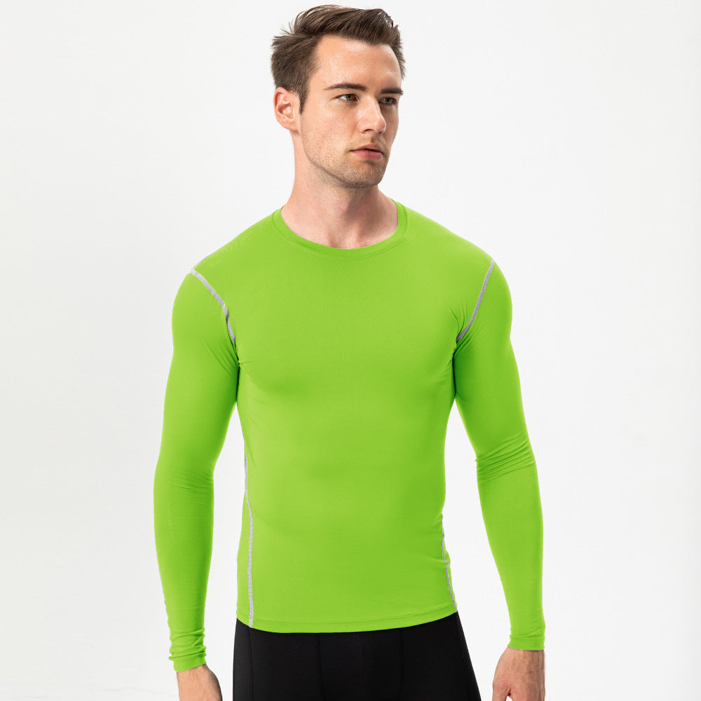 Men's long-sleeve compression shirt, for fitness and running