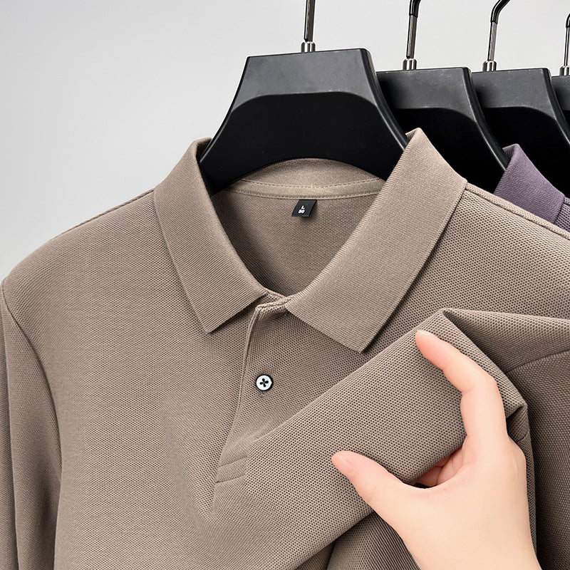 Long-Sleeve Double Mercerized Polo Shirt