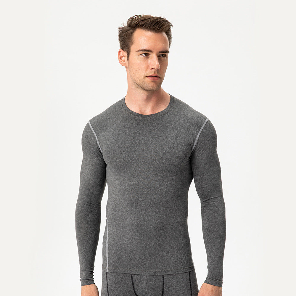 Men's long-sleeve compression shirt, for fitness and running