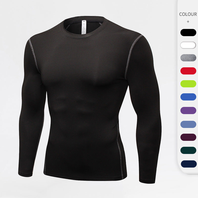 Men's long-sleeve compression shirt, for fitness and running