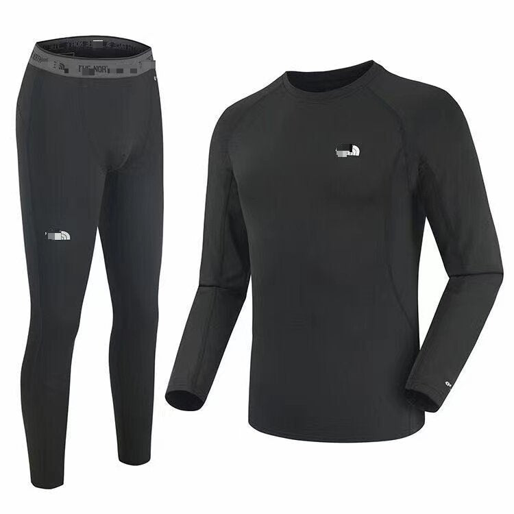 Men's thermal fleece compression set for winter sports