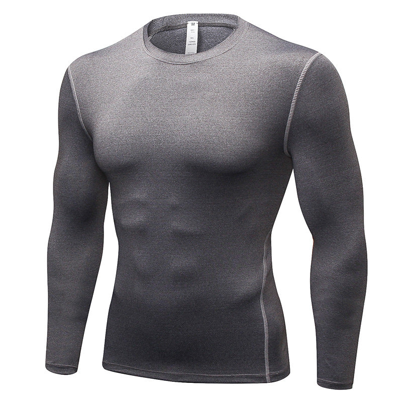 Men's long-sleeve compression shirt, for fitness and running