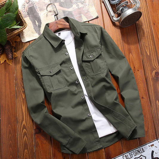 Retro Cargo Shirt Men's Trendy Wear