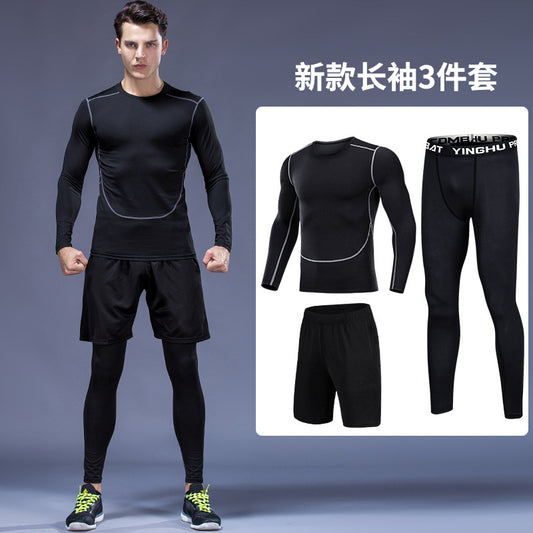 Men's quick-dry fitness suit for running, training, and gym