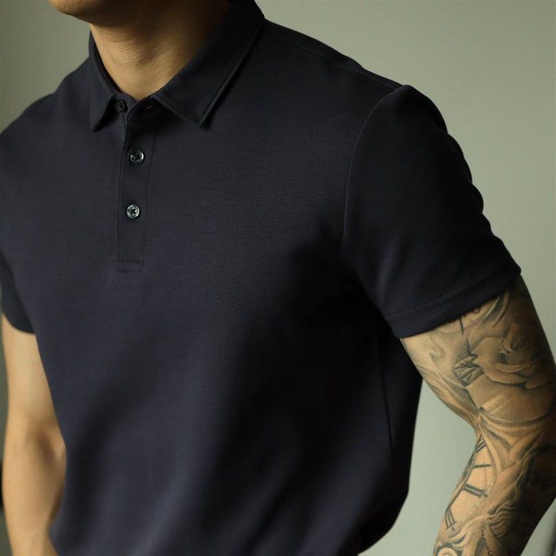 Cotton-Bead Polo Shirt - Men's Slim Business Casual Short-Sleeve