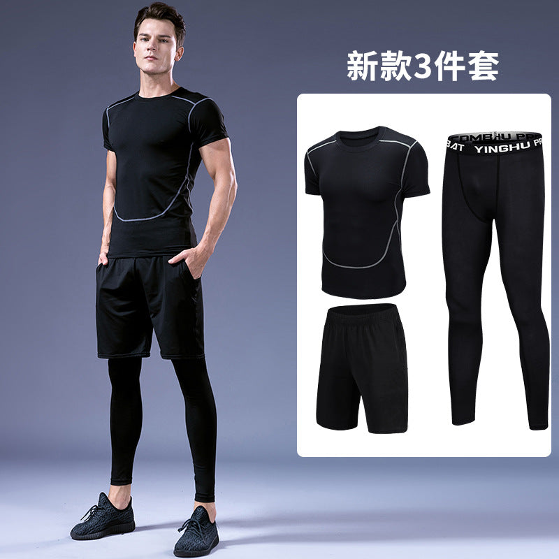 Men's quick-dry fitness suit for running, training, and gym