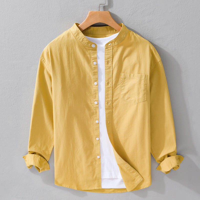 Men's henley collared shirt