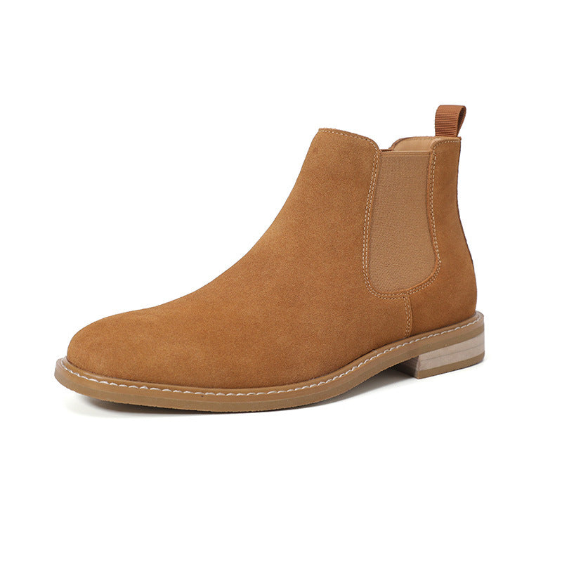 Men's suede Chelsea boots, slip-on style, available in plus sizes