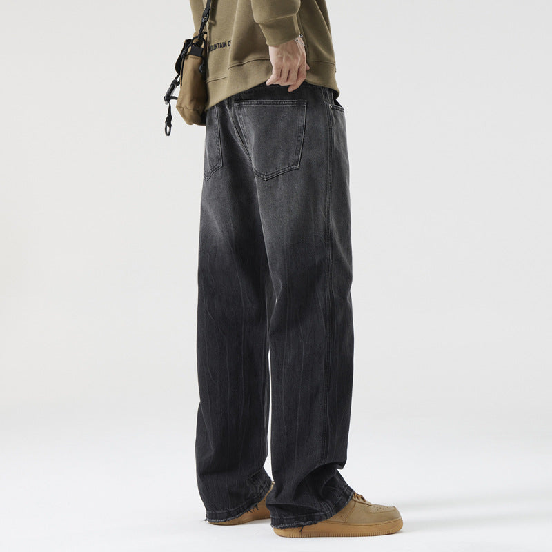 Men's Loose Straight Leg Draped Pants